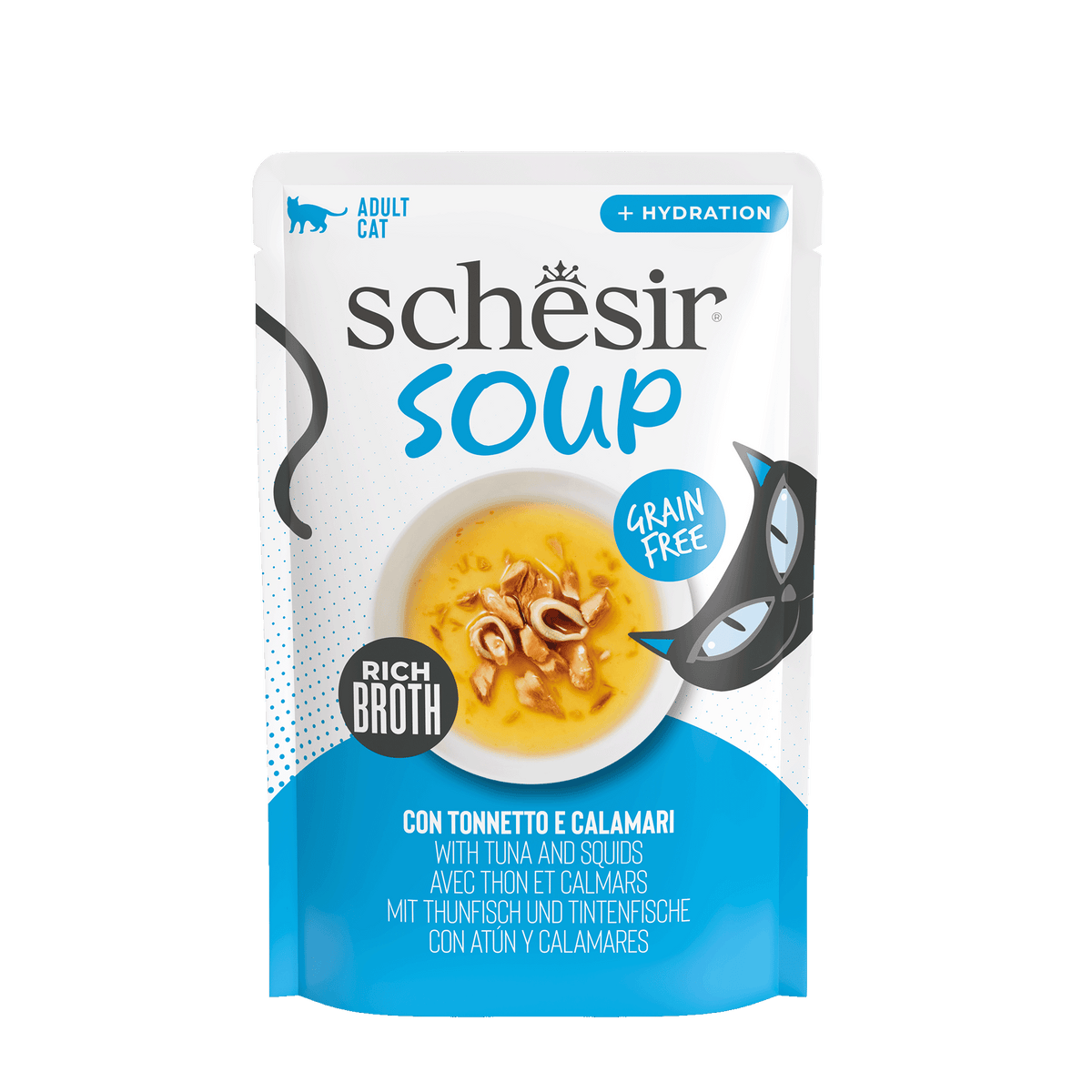 Schesir Suppe für Katzen Thunfisch mit Tintenfisch 40 g