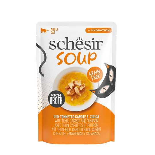 Schesir Suppe für Katzen Thunfisch mit Karotte und Kürbis 40 g