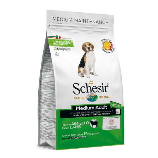 Schesir Medium Hundefutter trocken Lamm, 3 kg