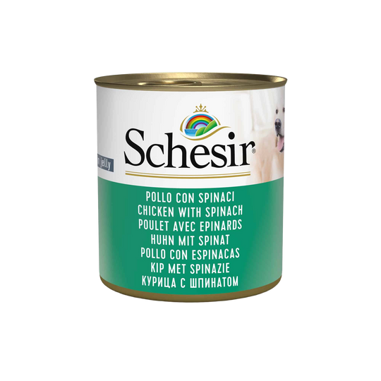 Schesir Nassfutter Katze Huhn mit Spinat, Dose 285 g