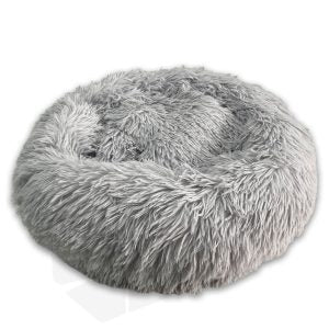 Beruhigendes Donut-Hundebett, Hellgrau, 60 cm