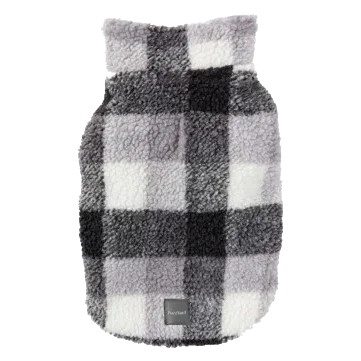 Karierter Hundemantel mit Fleece FuzzYard The Lumberjack Schwarz-Weiß