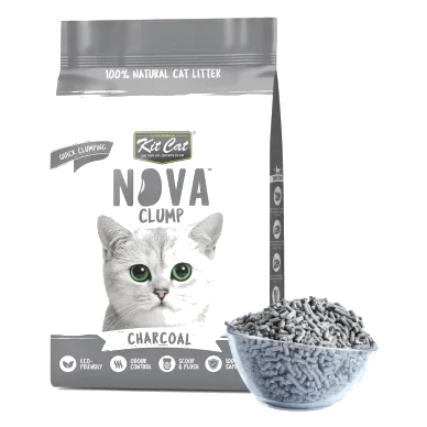 Katzenstreu klumpend Kit Cat NovaClump Erbsenfaser Aktivkohle 7 L
