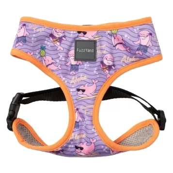 Hundegeschirr FuzzYard Aloha Dolphins mit atmungsaktivem Air Mesh