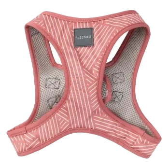 Step-in-Geschirr für Hunde FuzzYard Thornbury Brick Red, atmungsaktiv und reflektierend