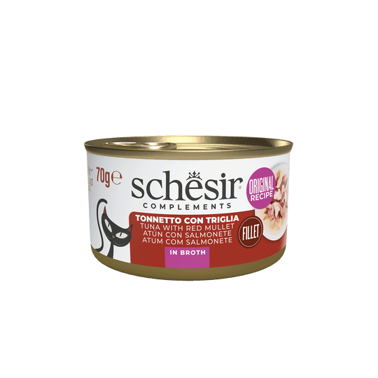 Schesir Nassfutter Katze Thunfisch mit Rotbarbe in Brühe, Dose 70 g