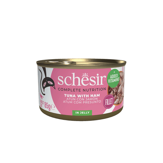 Schesir Nassfutter Katze Thunfisch mit Schinken, Dose 85 g