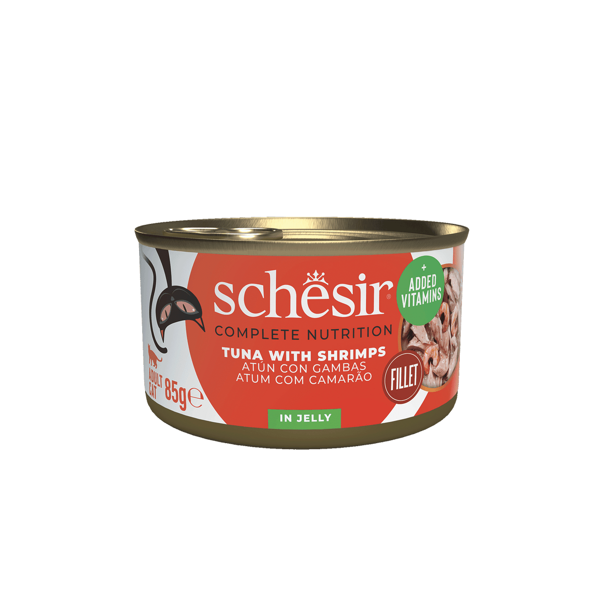 Schesir Nassfutter Katze Thunfisch mit Garnelen, Dose 85 g