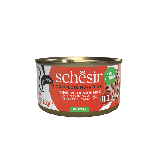 Schesir Nassfutter Katze Thunfisch mit Garnelen, Dose 85 g