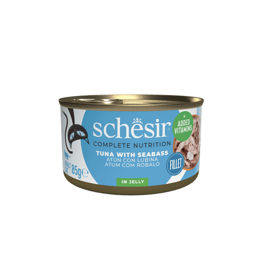 Schesir Nassfutter Katze Thunfisch mit Wolfsbarsch, Dose 85 g