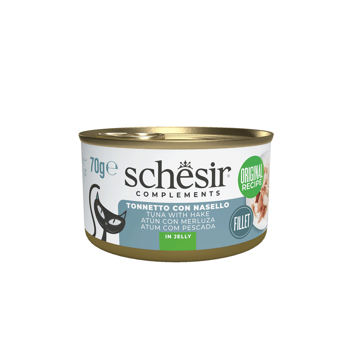 Schesir Nassfutter Katze Thunfisch und Seehecht, Dose 70 g