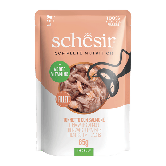 Schesir Nassfutter Katze Thunfisch mit Lachs, Beutel 85 g