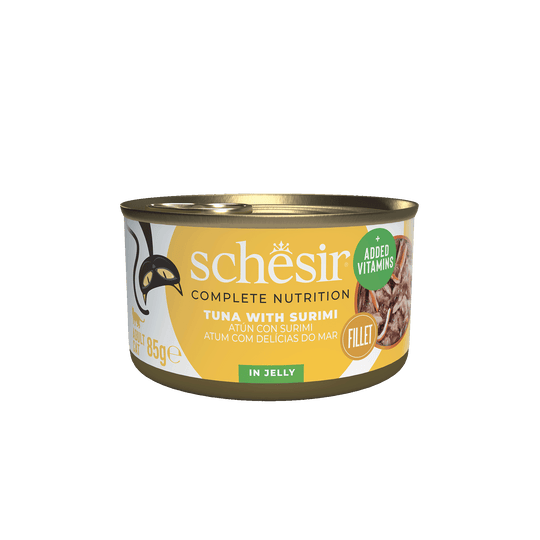Schesir Nassfutter Katze Thunfisch mit Surimi, Dose 85 g