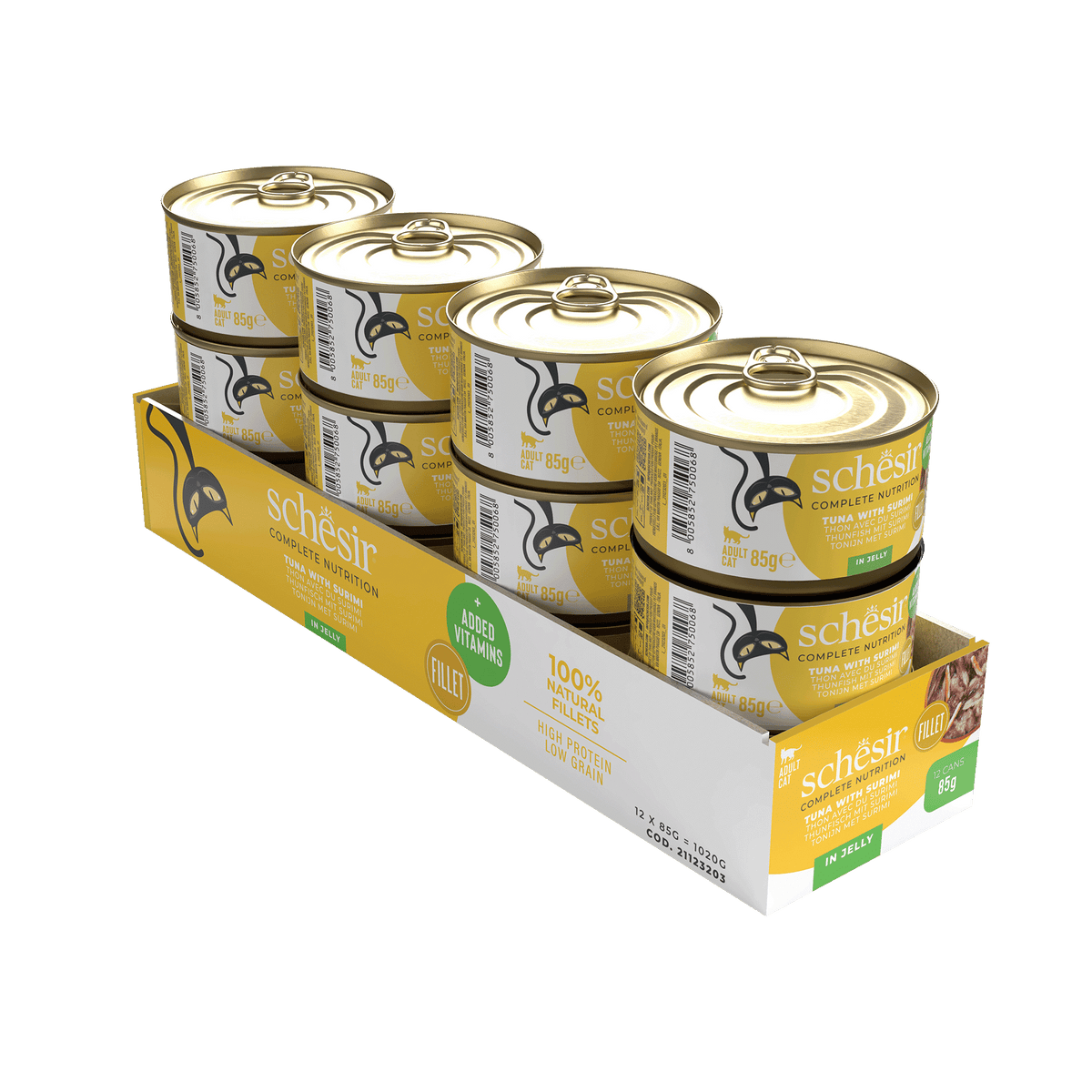 Schesir Nassfutter Katze Thunfisch mit Surimi, Dose 85 g – Bild 2