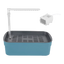 Vogelbad mit automatischer Dusche, blau groß, mit USB-Pumpe