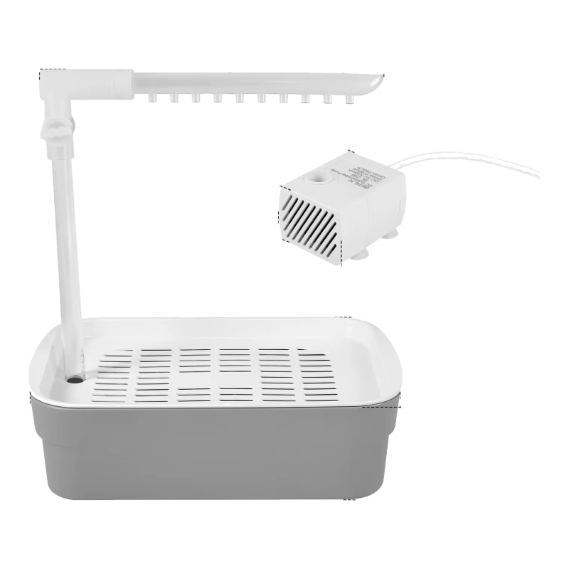 Vogelbad mit automatischer Dusche, grau klein, mit USB-Pumpe