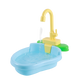 Bañera con grifo automático para loros y periquitos, a pilas, azul - ZONLIDOOG