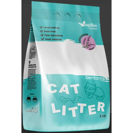 Papillon Bentonit-Katzenstreu mit Lavendelduft, 5 L