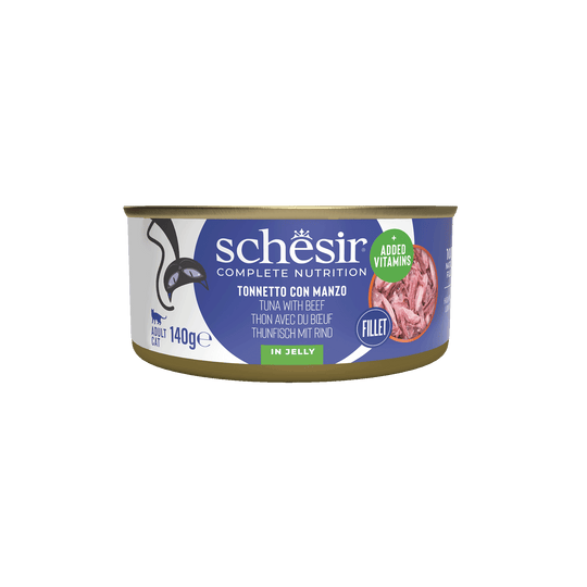 Schesir Nassfutter Katze Thunfisch mit Rinderfilets, Dose 140 g