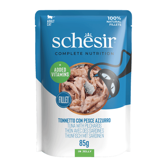 Schesir Nassfutter Katze Thunfisch mit Sardinen, Beutel 85 g