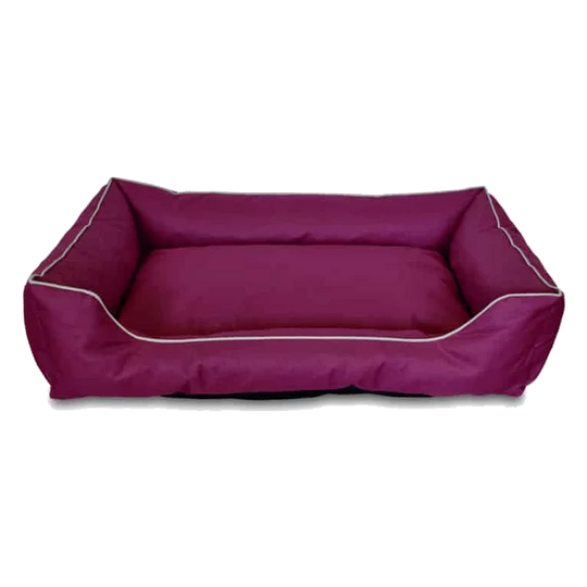 Rechteckiges Hundebett lila aus Polyester, Größe M