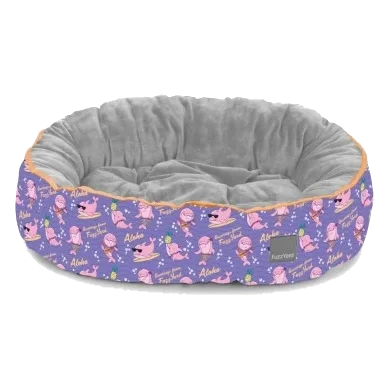 Ovales Wende-Hundebett FuzzYard Aloha Dolphins