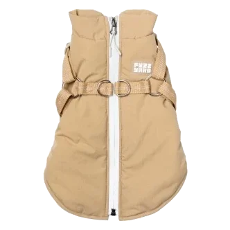 Hundejacke mit Geschirr FuzzYard Horizon in Taupe