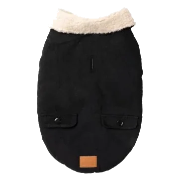 Hundejacke mit Teddyfutter FuzzYard Frontier in Schwarz