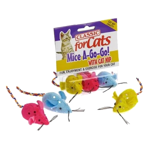 Classic Big Ear Glitter Mice 3 Stk. – Spielmäuse für Katzen