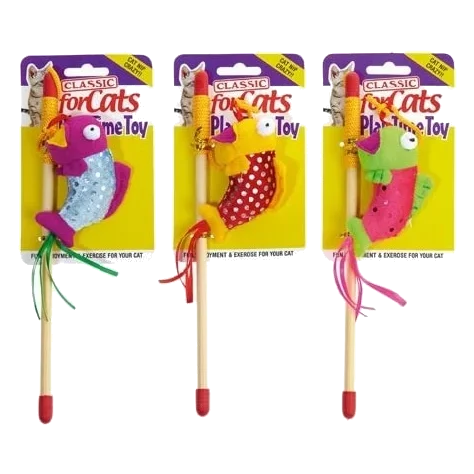 Classic Catnip Fish Teaser 100 mm – Spielangel für Katzen
