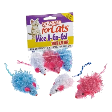 Classic Curly Cutie Mice 3 Stk. – Spielmäuse für Katzen
