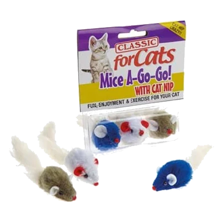 Classic Furry Fluffy Mice 3 Stk. – Spielmäuse für Katzen