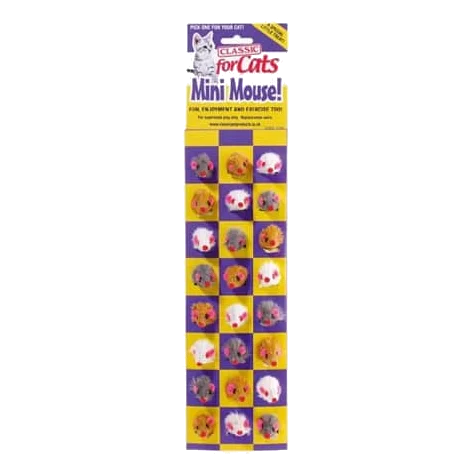 Classic Furry Mini-Mouse 24 Stk. – Spielmaus für Katzen