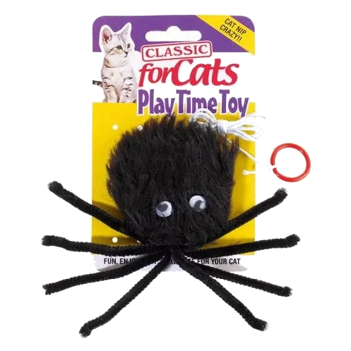 Classic Furry Spider Cat Toy 180 mm – Plüschspinne für Katzen