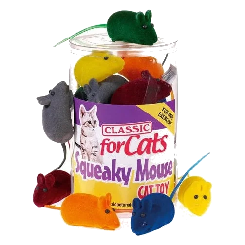 Classic Squeaky Mouse 60 mm 24 Stk. – Spielmaus für Katzen