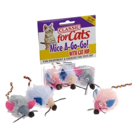 Classic Wide Eye Shaggy Mice 3 Stk. – Spielmäuse für Katzen
