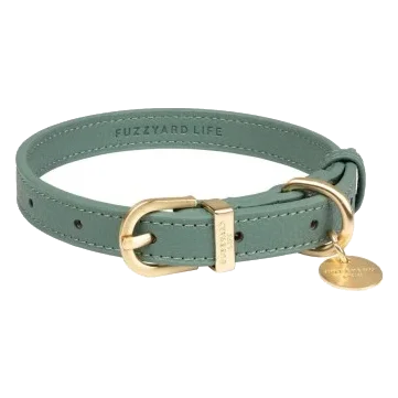 FuzzYard Atelier Hundehalsband aus veganem Leder, Myrtle Green