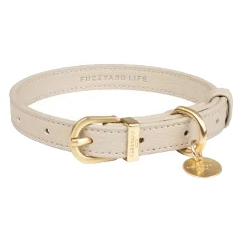 FuzzYard Atelier Hundehalsband aus veganem Leder, Sandstone