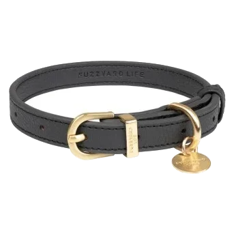 FuzzYard Atelier Hundehalsband aus veganem Leder, Slate Grey