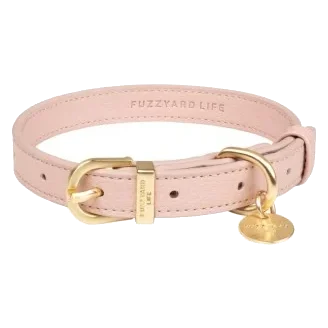 FuzzYard Atelier Hundehalsband aus veganem Leder, Soft Blush