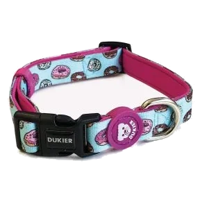 Hundehalsband Dukier Cupcake, pastellblau, mit Neopren gepolstert, 15 mm