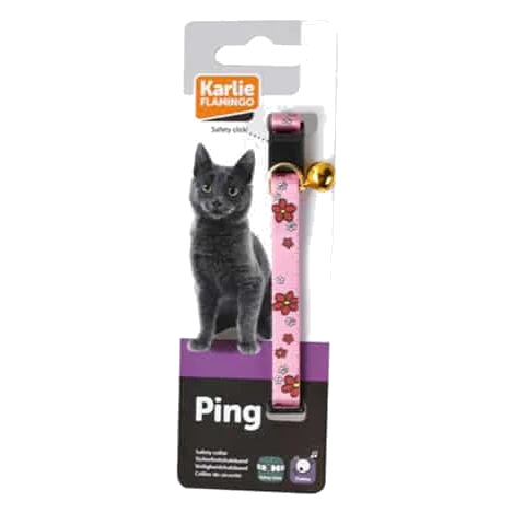 Katzenhalsband mit Blume in Rosa