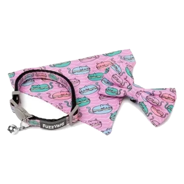 Katzenhalsband mit Fliege FuzzYard Meowcarons