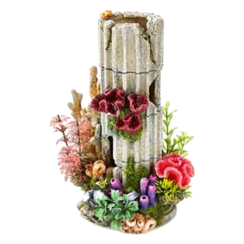 Steinsäule mit Pflanzen Aquarium Deko