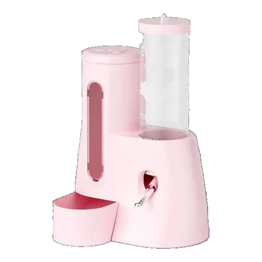 2-in-1 Futter- und Wasserspender für Hamster in Rosa