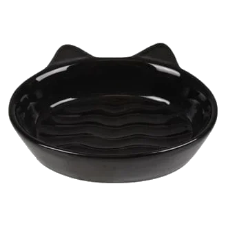 Gizmo Keramik-Katzennapf in Schwarz, 13 cm