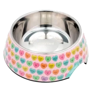 Rutschfester Hundenapf FuzzYard Candy Hearts aus Edelstahl
