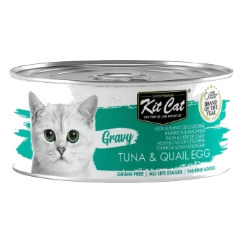Nassfutter für Katzen Kit Cat Gravy Thunfisch und Wachtelei 70 g