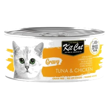 Nassfutter für Katzen Kit Cat Gravy Thunfisch und Huhn 70 g