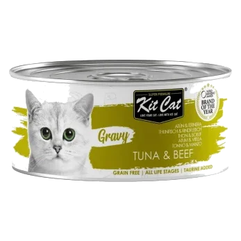 Nassfutter für Katzen Kit Cat Gravy Thunfisch und Rind 70 g